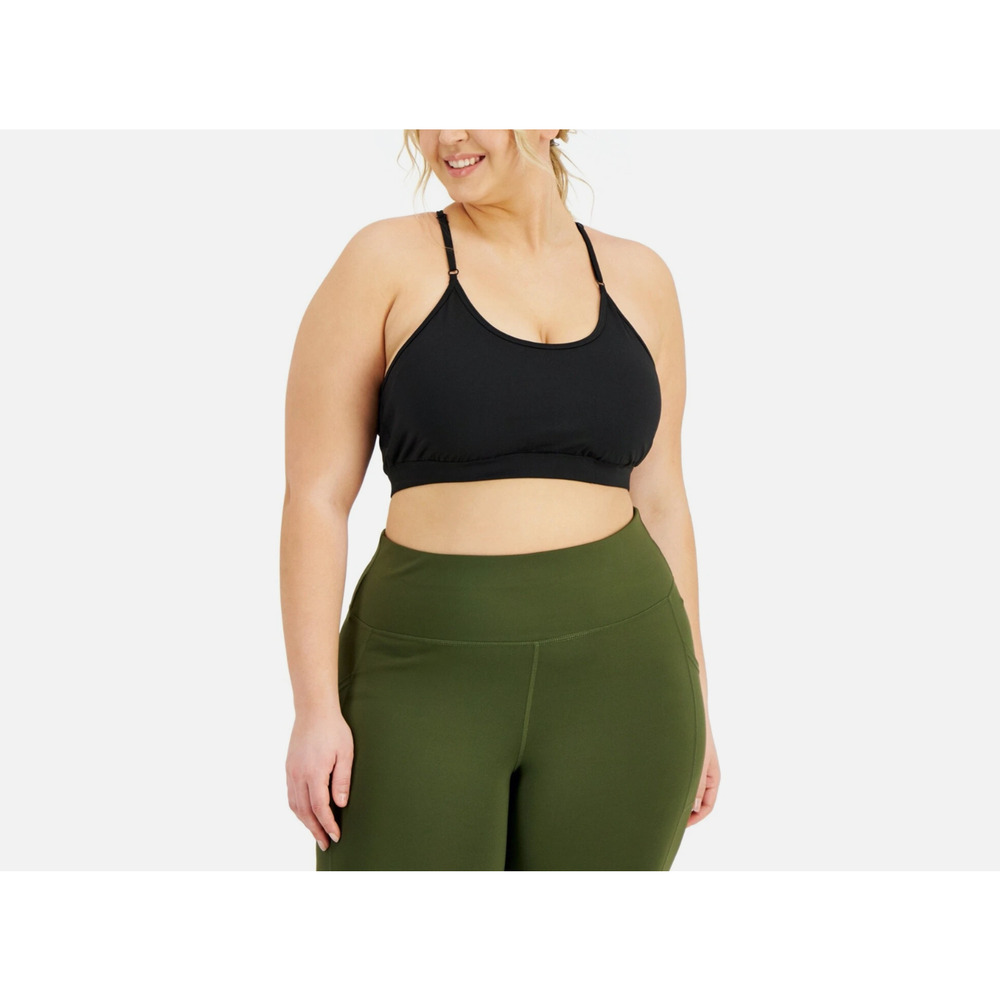 ID Ideology Women Low Impact Sports Bra Black Plus Size 1X